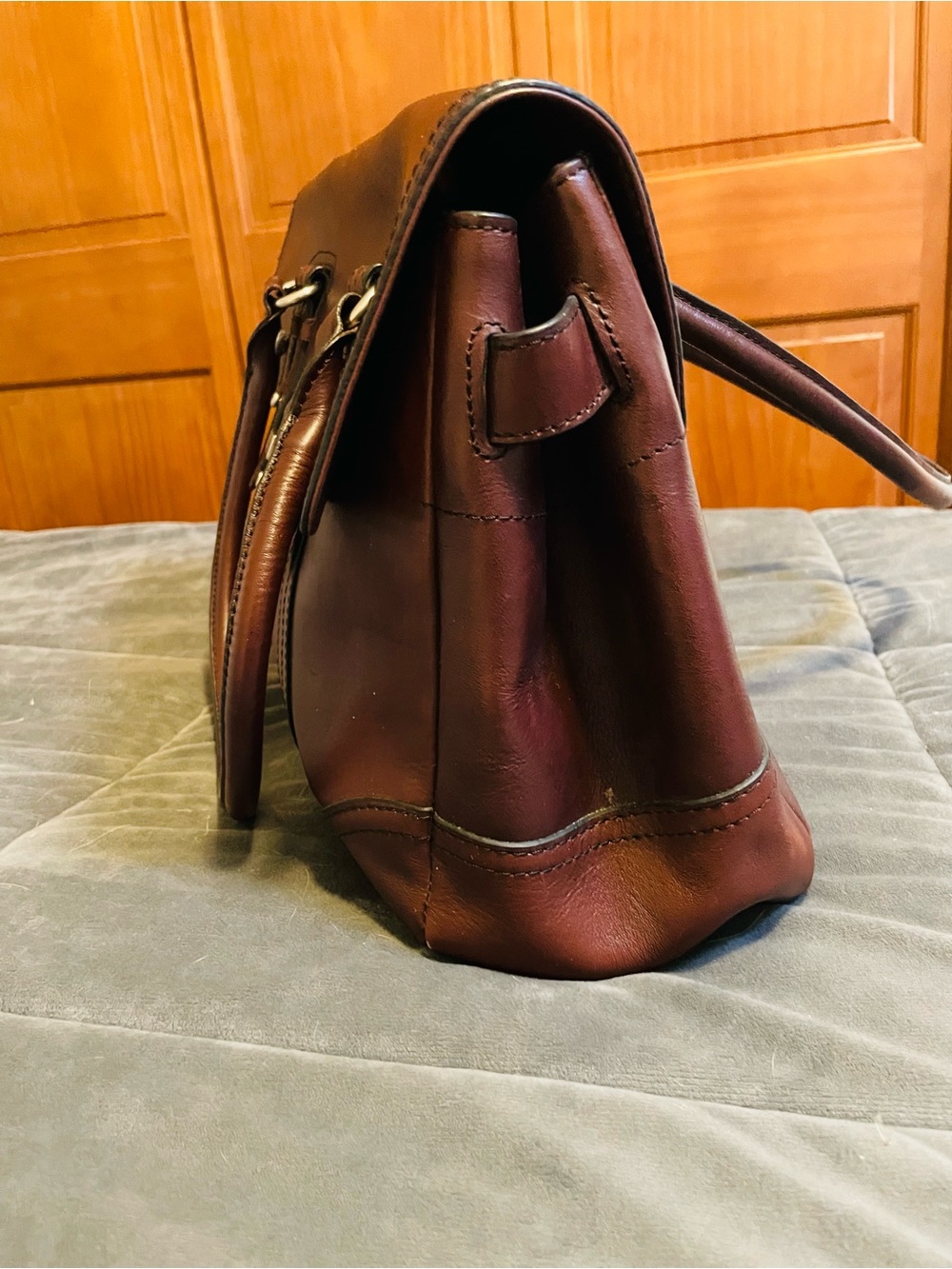 Vintage 90’s Etienne Aigner Cognac Brown Leather Satchel - Picture 3 of 9